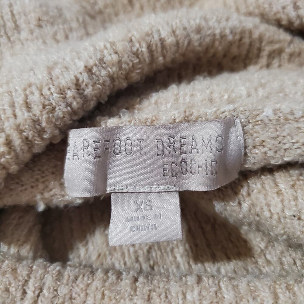 Barefoot Dreams Ecochic Cowl Neck Pullover Sweater Womens Size XS Camel Beige - Picture 7 of 9
